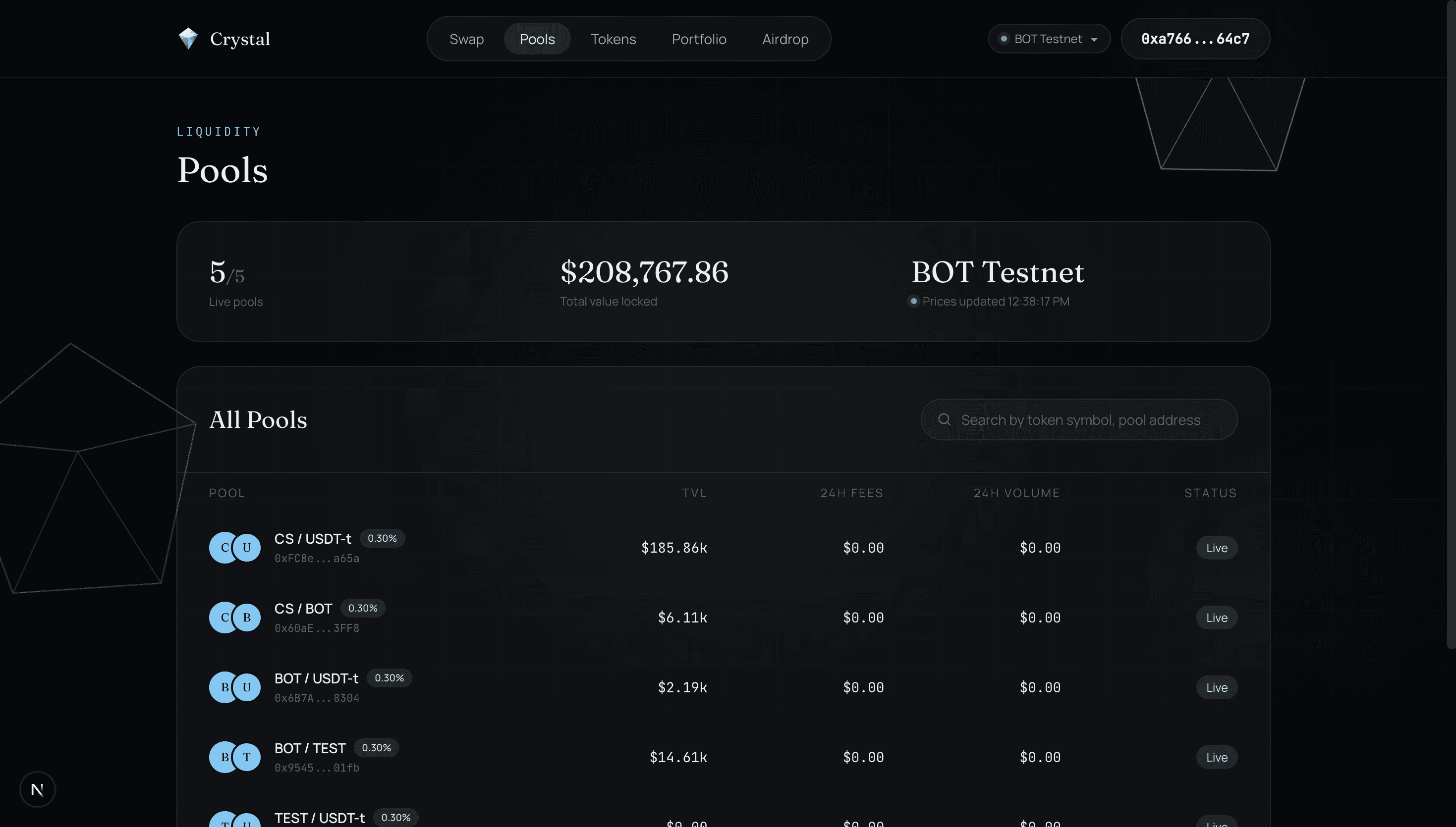 Crystal DEX Launch System screen 2